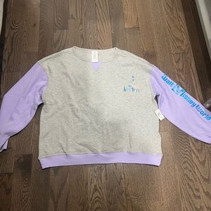 Disney Parks WDW Gray and Purple Sweatshirt with Disney Castle